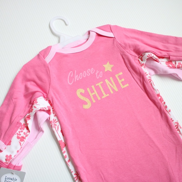 Luvable Friends Other - Luvable Friends 3 Piece Girls Sleep Sacks Gown Set